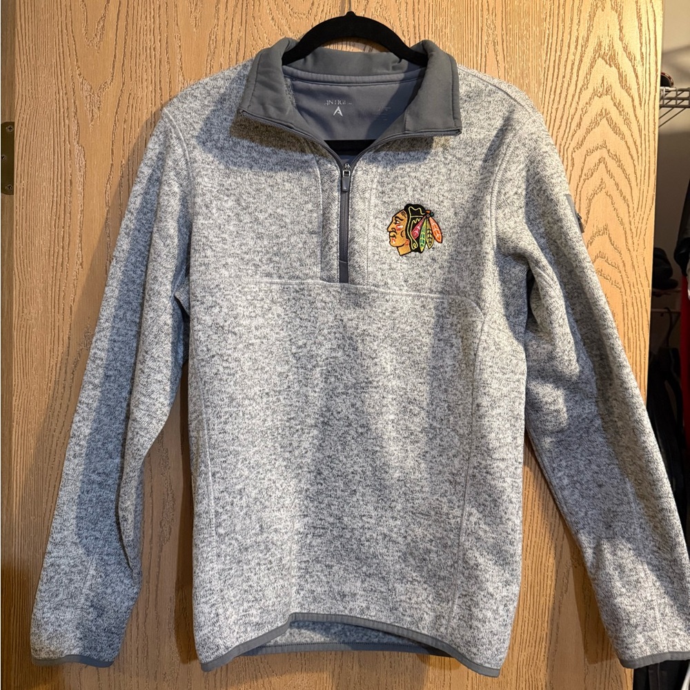 Antigua Heather Gray Zip-Up Sweater